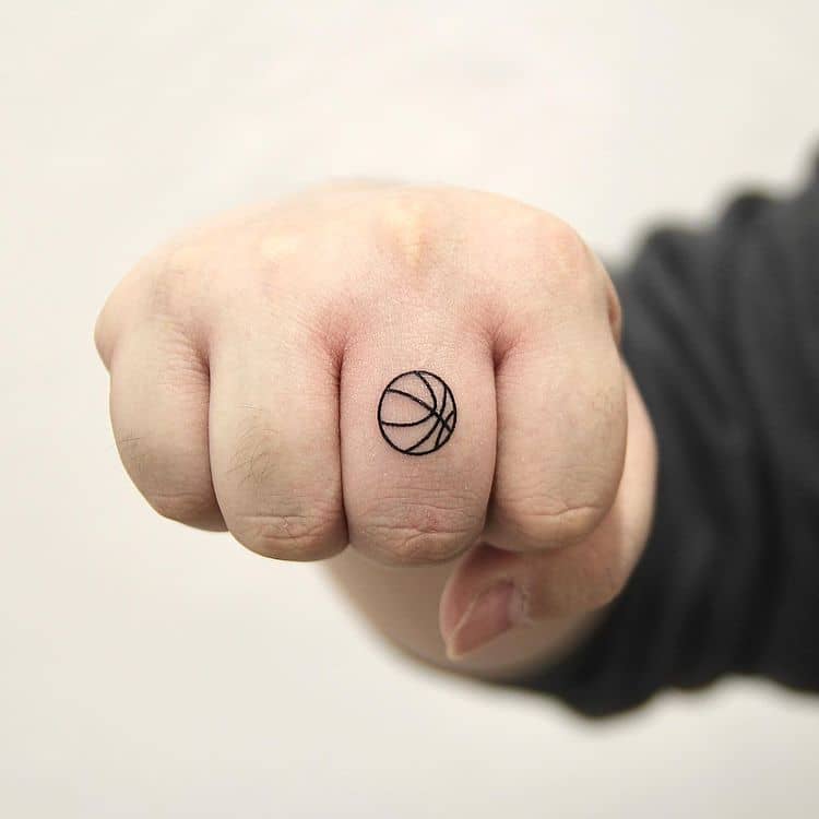 sport icon tattoo on finger